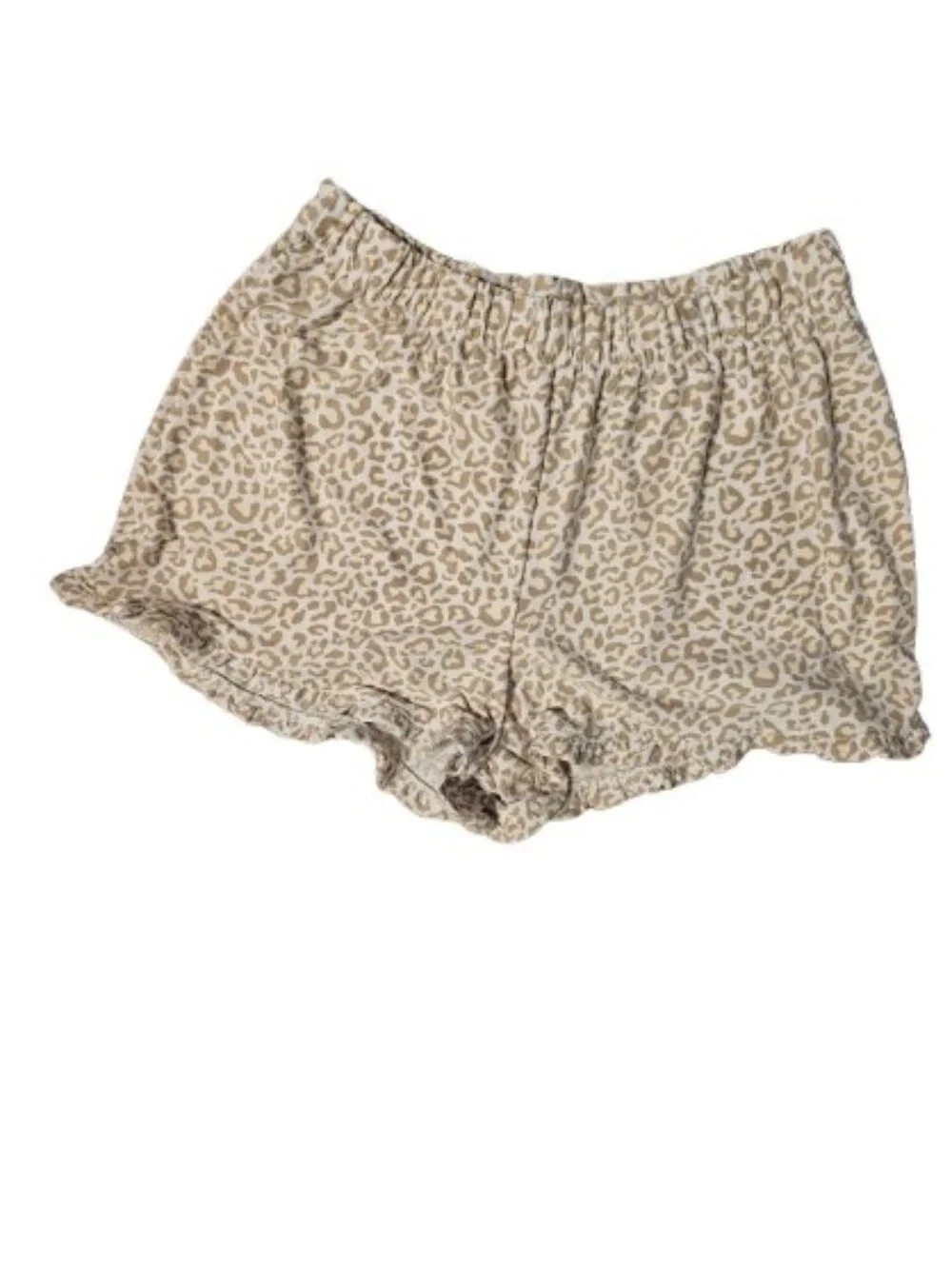 Soft 3 Piece beige leopard-print pajama set